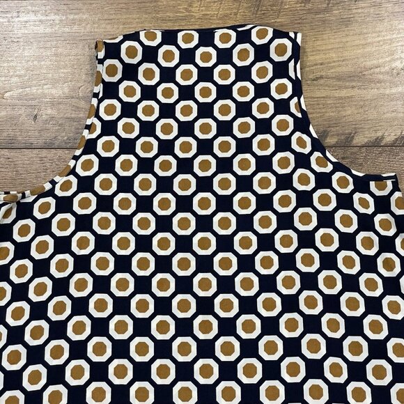 Theory Top Womens‎ Small Silk Geometric Sleeveless Blouse Stretch Scoop Neck - Picture 9 of 12